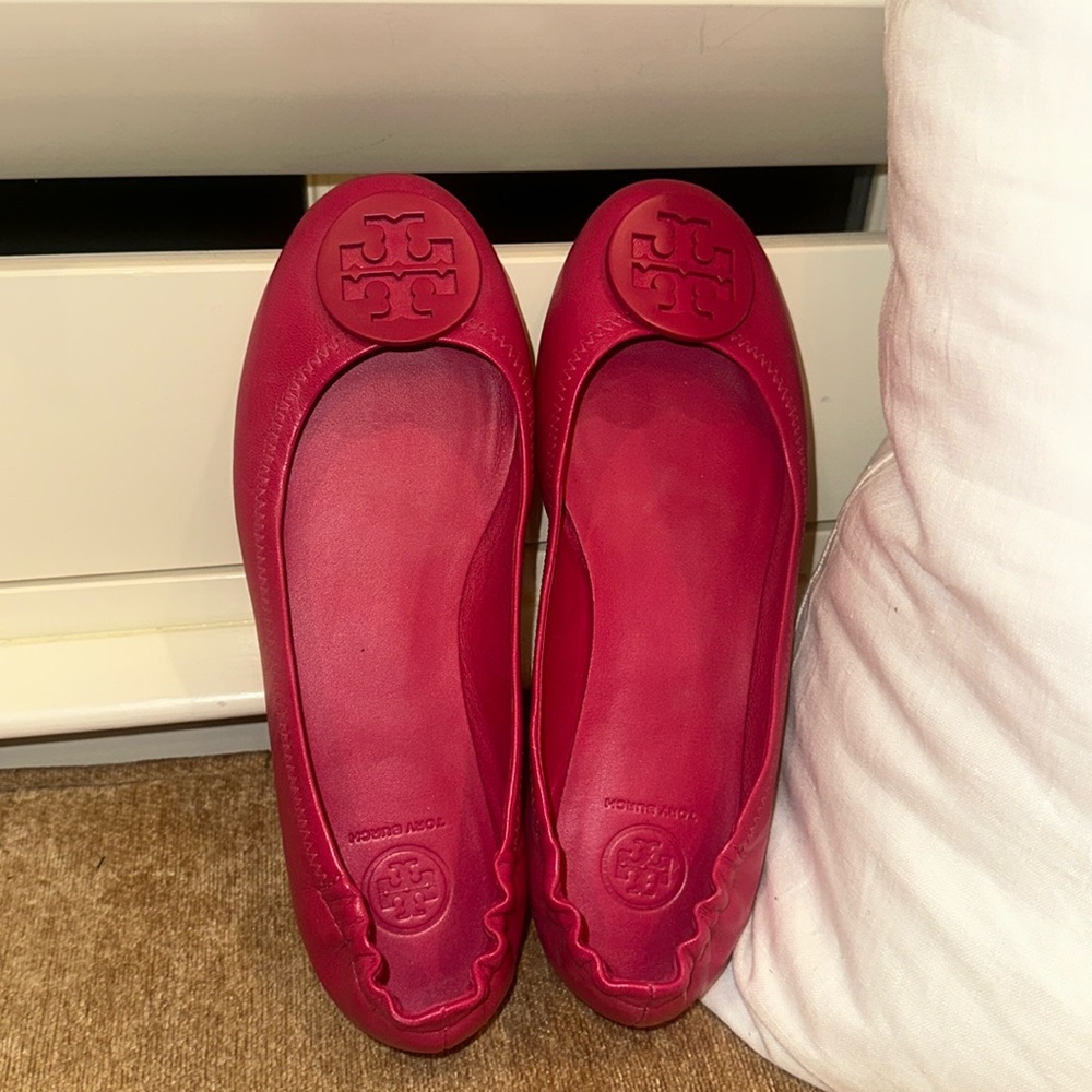 Tory Burch Hot Pink Minnie Ballet Shoes